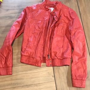 Xhilaration size S burnt orange faux leather coat